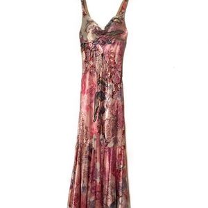 Pink Floral Beaded Gown